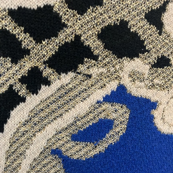 Dream State metallic retro flower baroque patterned sweater size M - Picture 9 of 9